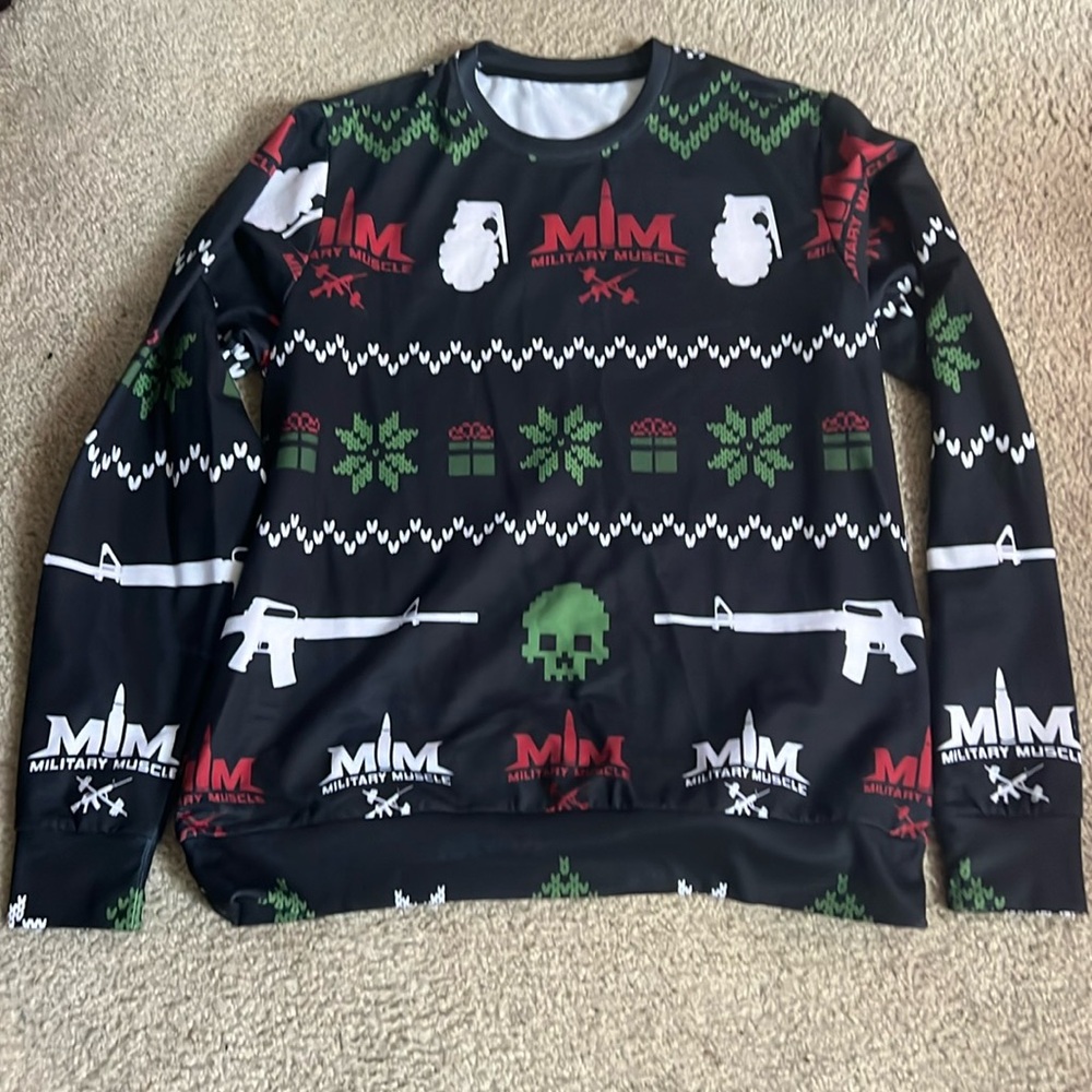 Military muscle christmas sweatshirt